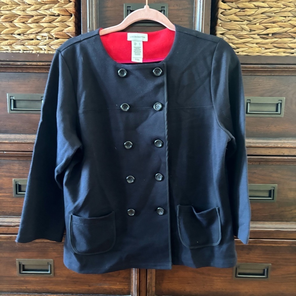 Liz Claiborne navy double button blazer in size L